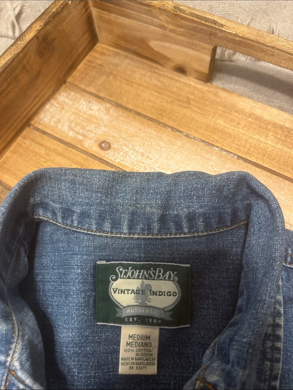 St John’s Bay Vintage 90s Y2K Blue Jean Vest - Picture 8 of 9